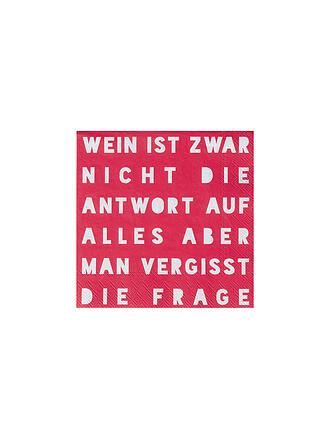 RAEDER | Tovaglioli da cocktail 25x25cm Il vino non è la risposta, ma aiuta a dimenticare la domanda
