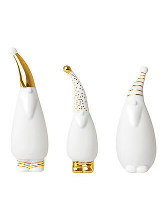 RAEDER | Set di 3 statuette di Babbo Natale bianche
