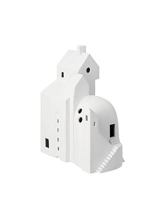 RAEDER | Casa luminosa a LED Treppchenstädtchen 17x21cm Bianco