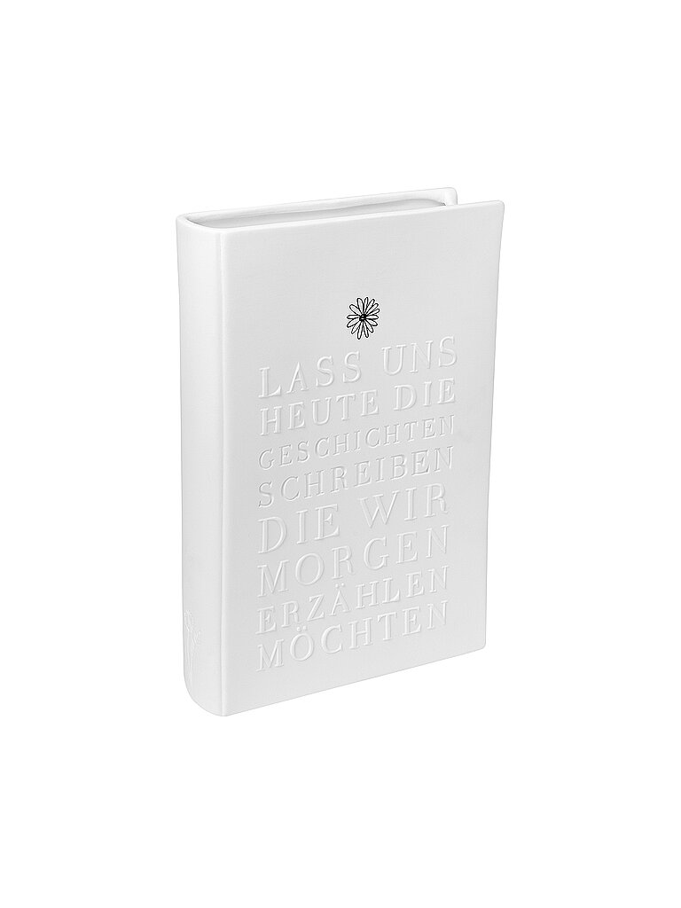 Vaso STORIE DI NATURA 17,5x5x26cm Scrivere storie bianco
