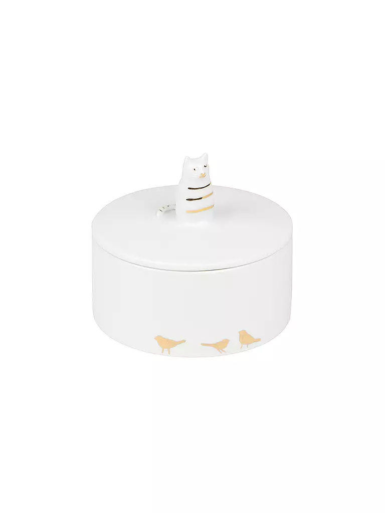 RAEDER | Barattolo Gatto 8x7cm | Bianco