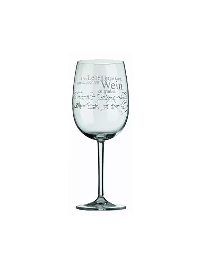 RAEDER | Bicchiere da vino "La vita è troppo breve..." 22 cm | Trasparente