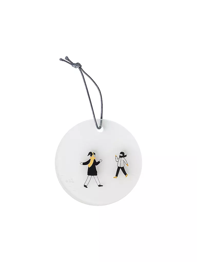 RAEDER | Ciondolo in vetro 7cm SCHNEETAG Battaglia di palle di neve | Trasparente