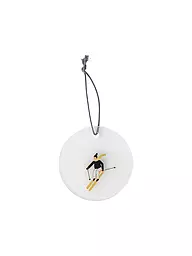 RAEDER | Ciondolo in vetro 7cm SCHNEETAG Sci | Trasparente