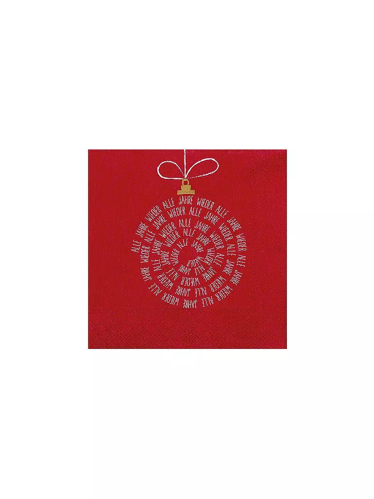 RAEDER | Cocktail Servietten 25x25cm ALLE JAHRE WIEDER | Rosso