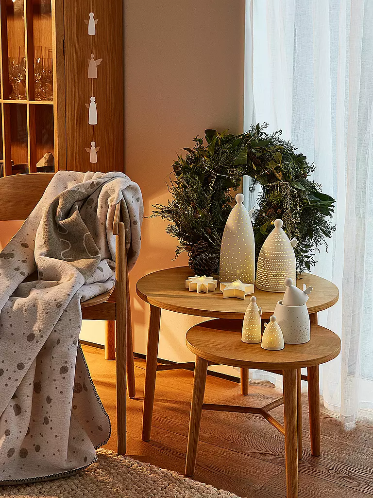 RAEDER | Coperta da divano 150x200 Giorno di neve | Grigio chiaro