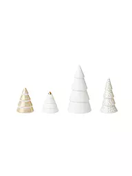 RAEDER | Figure natalizie, set da 4, abeti in porcellana | Bianco