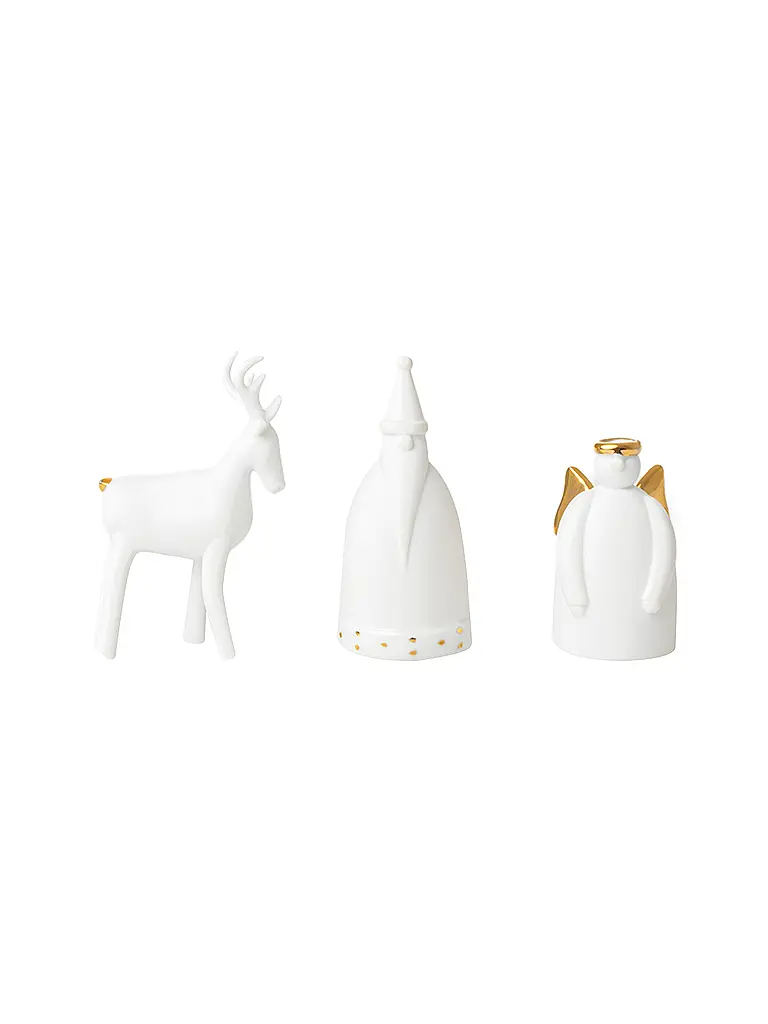 RAEDER | Figure natalizie set da 3 bianco | Bianco