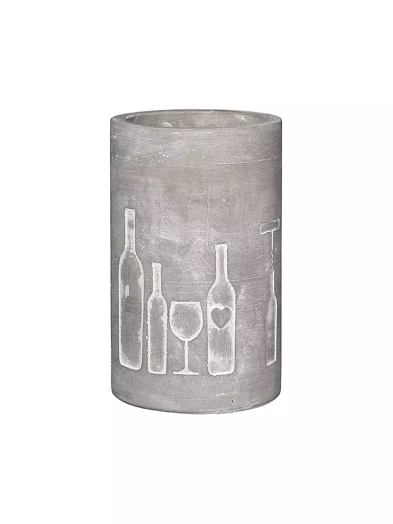 RAEDER | Flaschenkühler aus Beton 21cm "Flasche und Glas" | Grigio