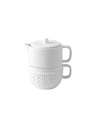 RAEDER | Kanne mit Tasse 9,5x14,5cm STRICK | Bianco
