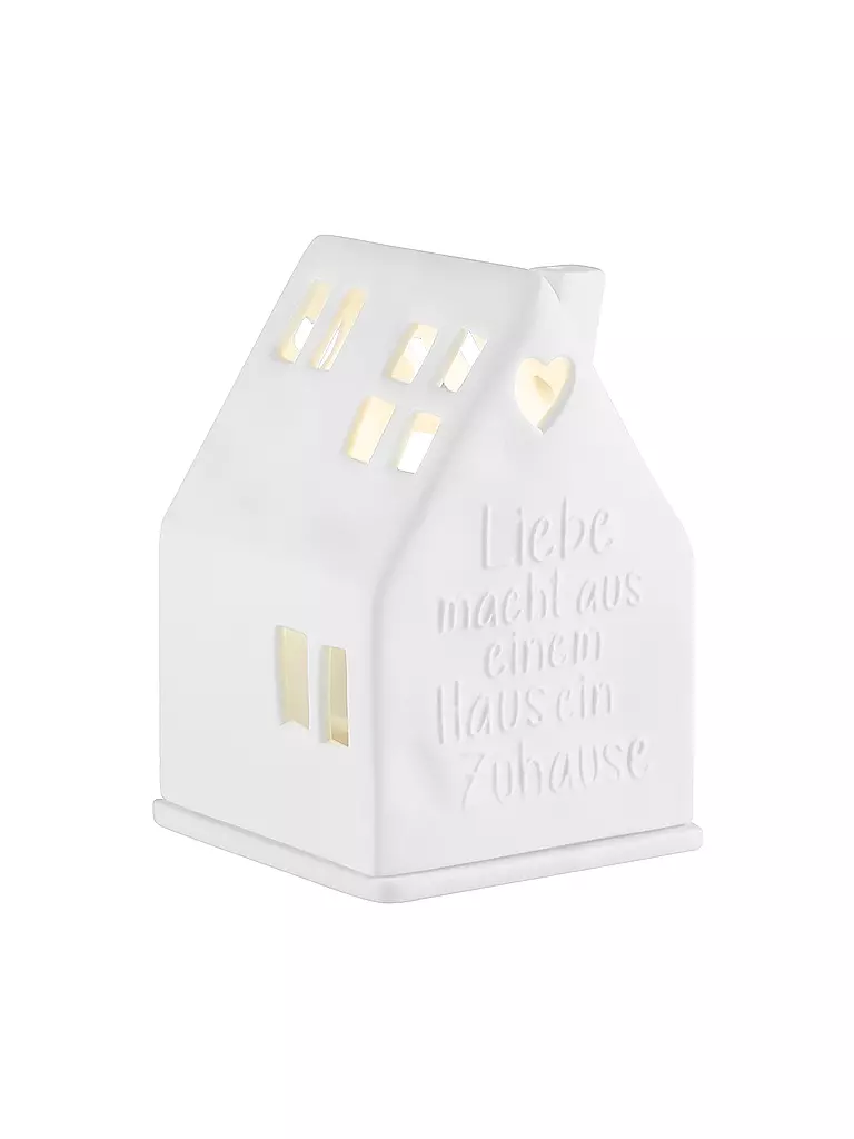 RAEDER | Lichthaus LIEBE MACHT 7x7x10,5cm Bianco | Bianco