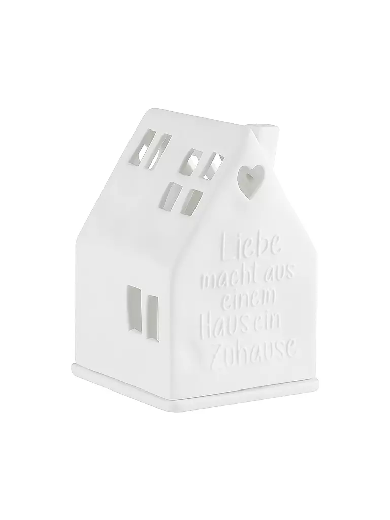 RAEDER | Lichthaus LIEBE MACHT 7x7x10,5cm Bianco | Bianco