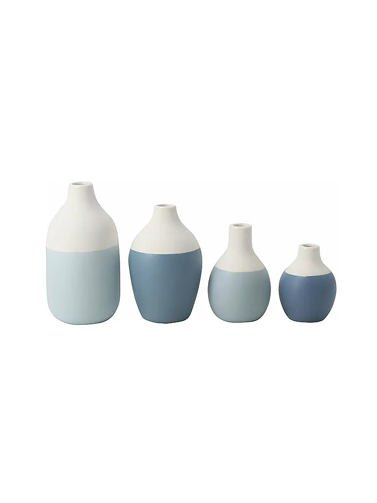 RAEDER | Mini vasi a forma di bottiglia, set da 4, blu | Blu chiaro
