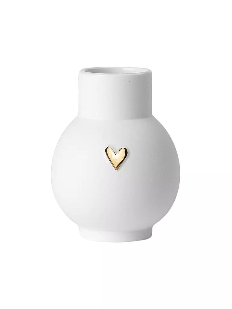 RAEDER | Mini-Kugelvase Herz Gold  | Bianco