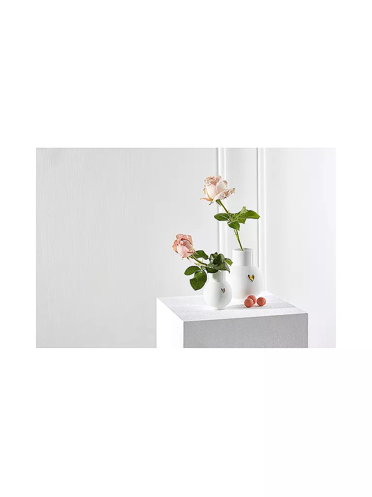 RAEDER | Mini-Kugelvase Herz Gold  | Bianco