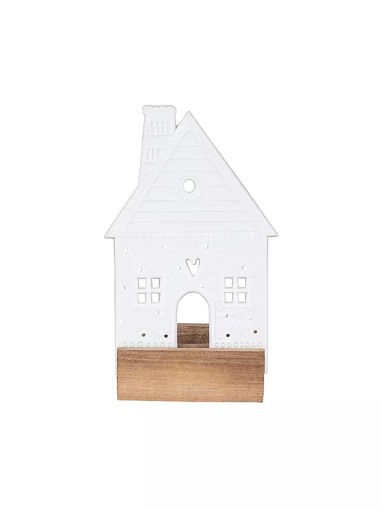 RAEDER | Oggetto luminoso casa di pan di zenzero 7x6,5x14 cm | Bianco