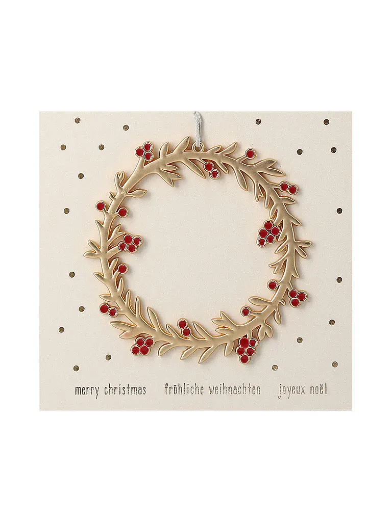 RAEDER | Ornamento festivo 8cm Buon Natale | Oro