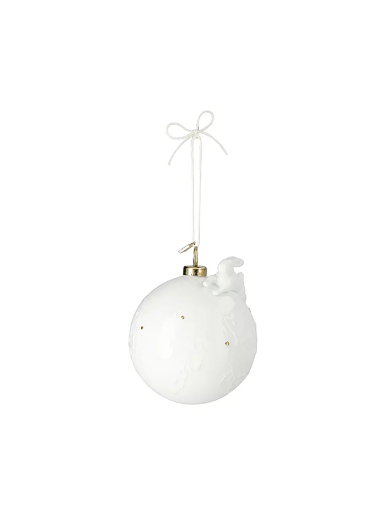 RAEDER | Palla di Natale 8cm con coniglio | Bianco
