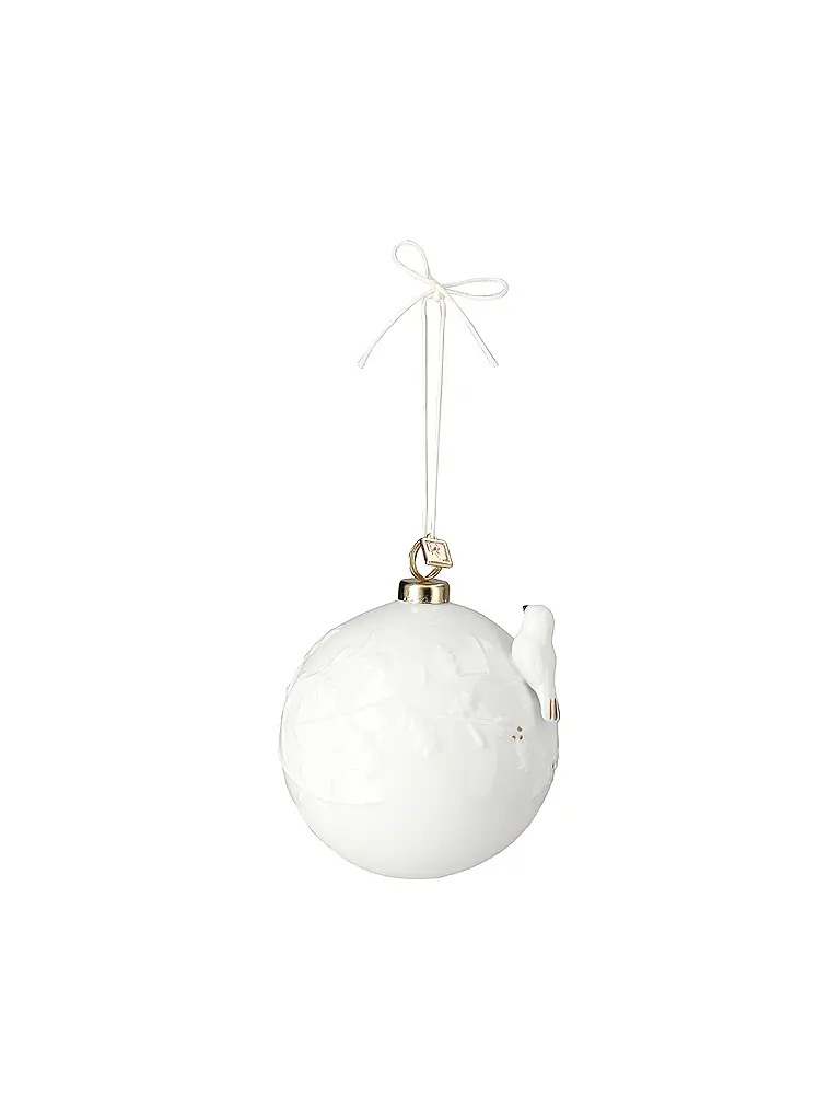 RAEDER | Palla di Natale 8cm Uccello | Bianco