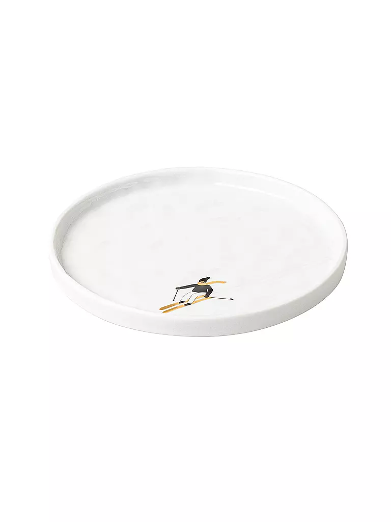 RAEDER | Piatto 15cm GIORNATA SULLA NEVE Sci | Bianco
