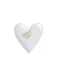RAEDER | Piatto a forma di cuore Goldherz bianco | Bianco