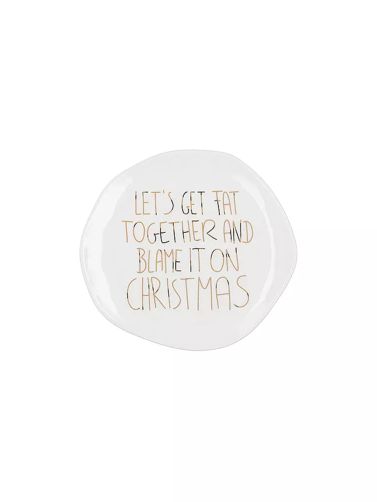RAEDER | Piatto di Natale 14cm LET'S GET FAT | Bianco