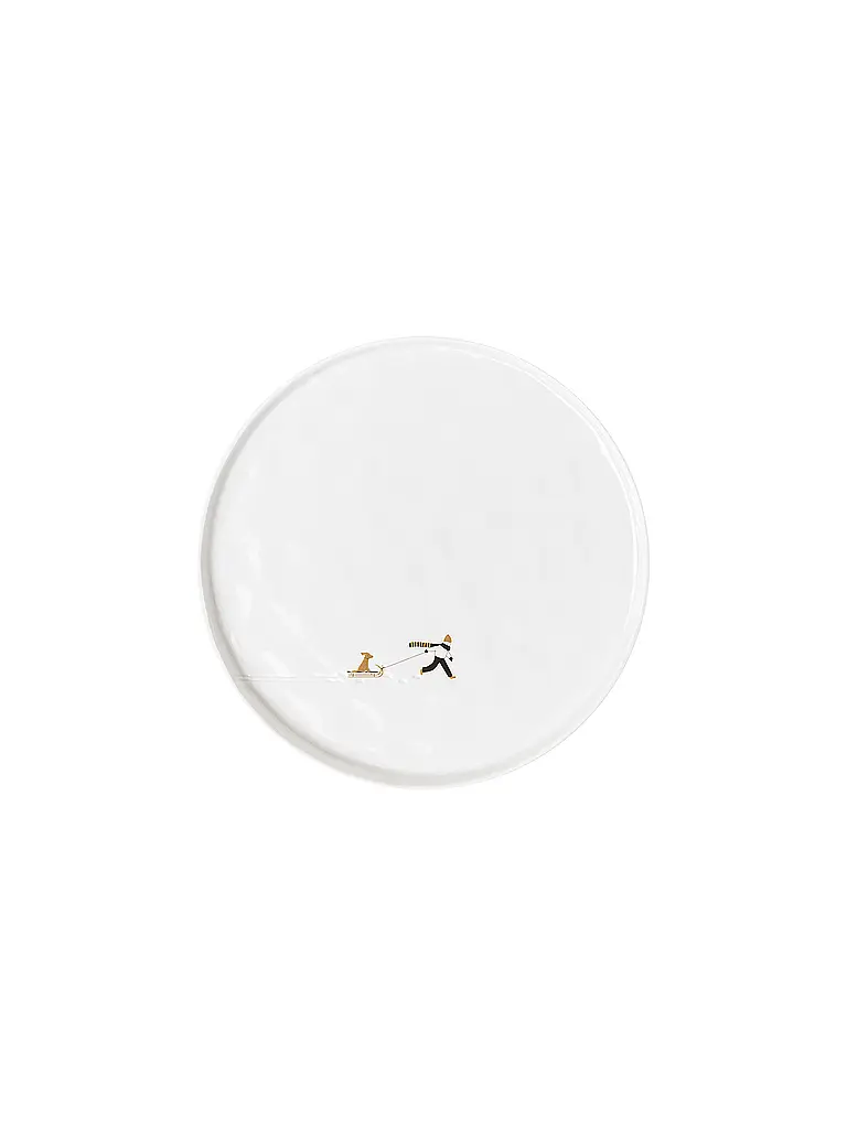 RAEDER | Piatto SCHNEETAG 22cm slitta trainata da cani | Bianco