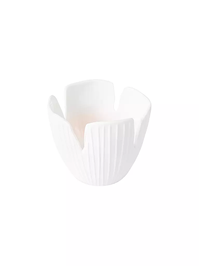 RAEDER | Portacandela 8,5x7,5cm DAS BLUEHENDE LEBEN | Bianco