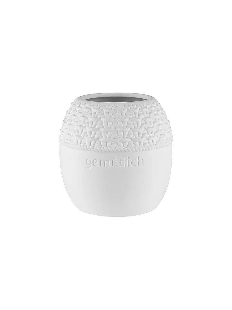 RAEDER | Portacandela a forma di maglia - Gemütlich | Bianco