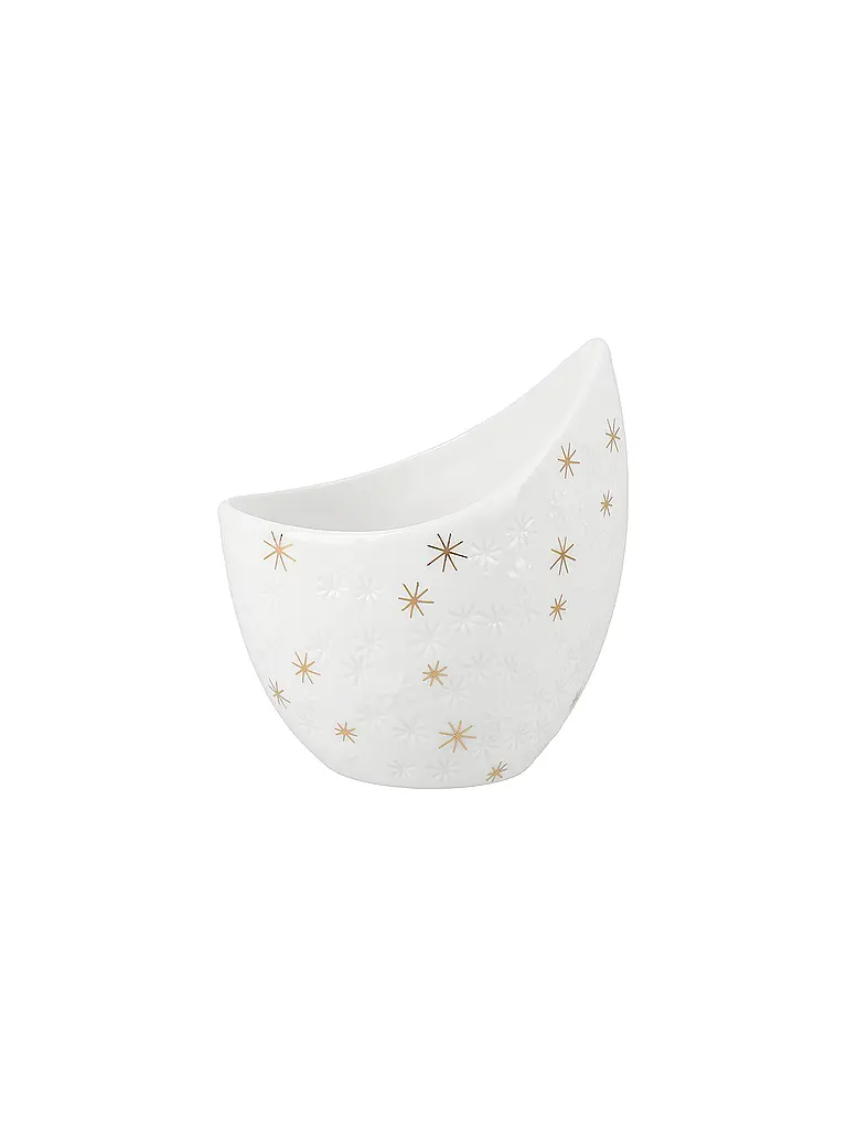 RAEDER | Portacandele natalizio a forma di mezzaluna con stelle | Bianco