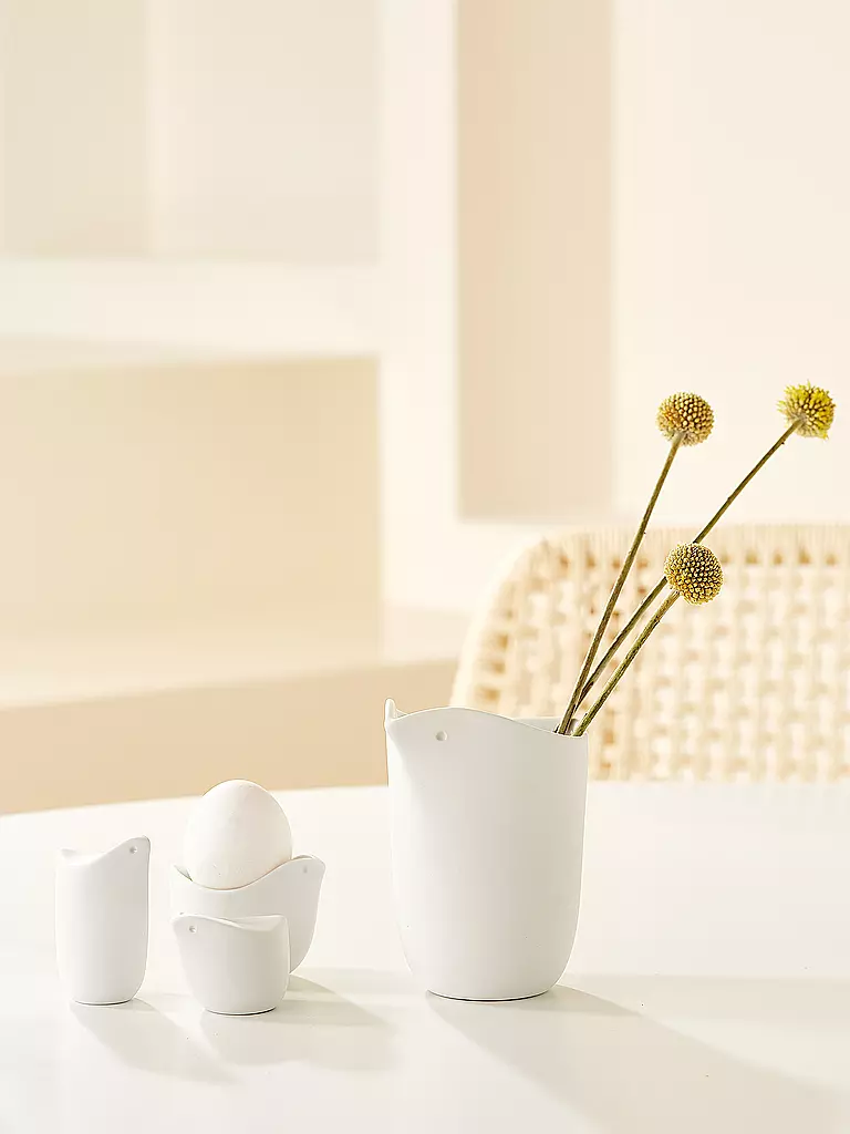 RAEDER | Portauovo SCHALENTIER Henne 6,4x4,5x5cm Early Bird | Bianco