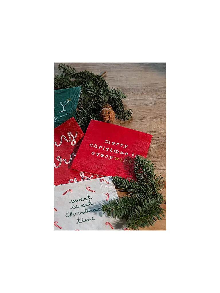 RAEDER | Servietten natalizie 25x25cm | Rosso