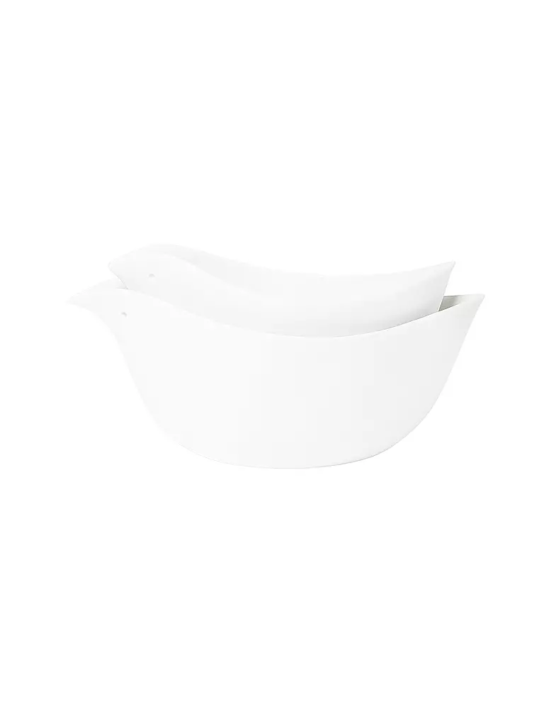 RAEDER | Set di 2 ciotole 21x12x7cm SCHALENTIERE Bianco | Bianco