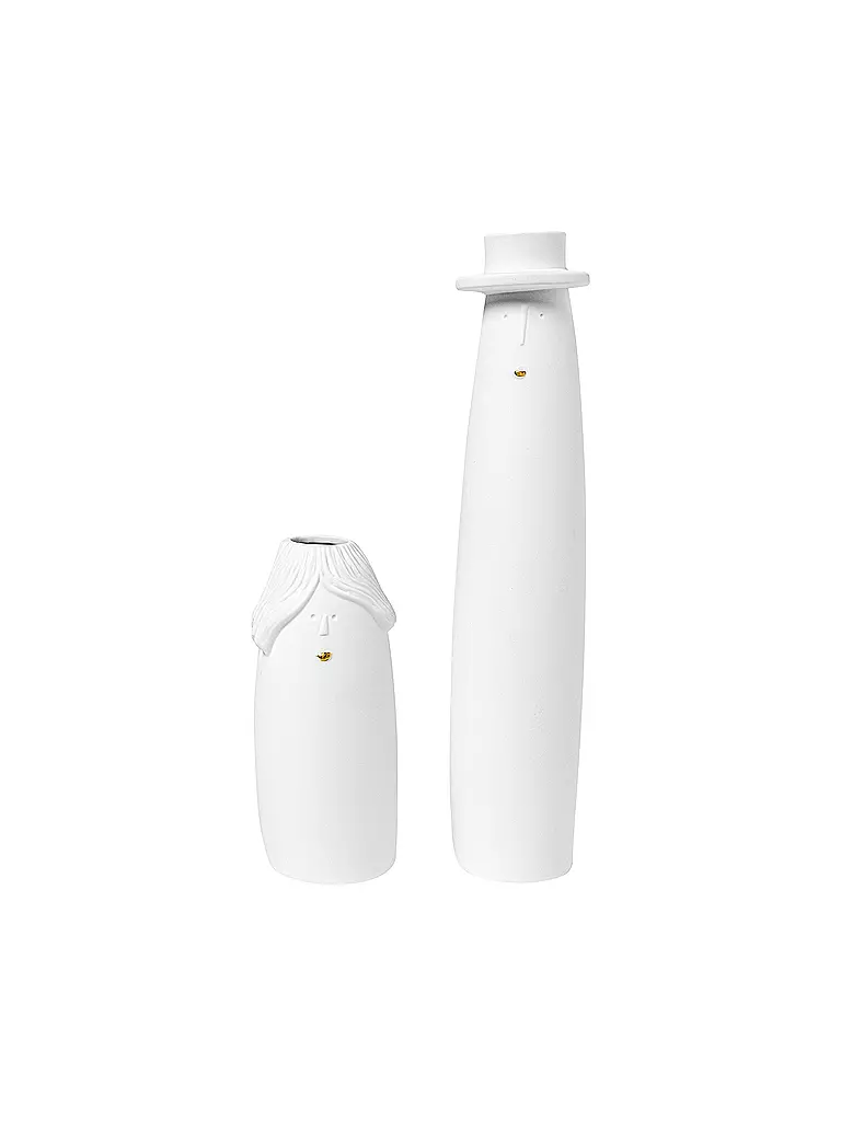 RAEDER | Set di 2 vasi FAMILIENBANDE 5x24cm Nonno e Nonna Bianco | Bianco