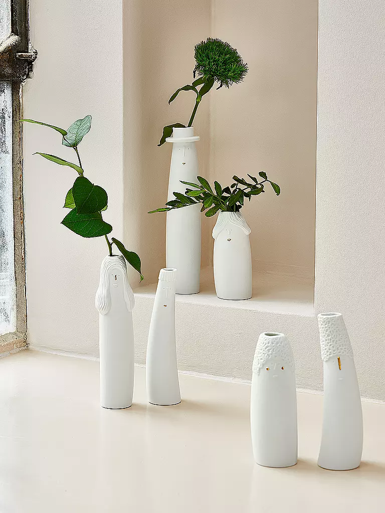 RAEDER | Set di 2 vasi FAMILIENBANDE 5x24cm Nonno e Nonna Bianco | Bianco