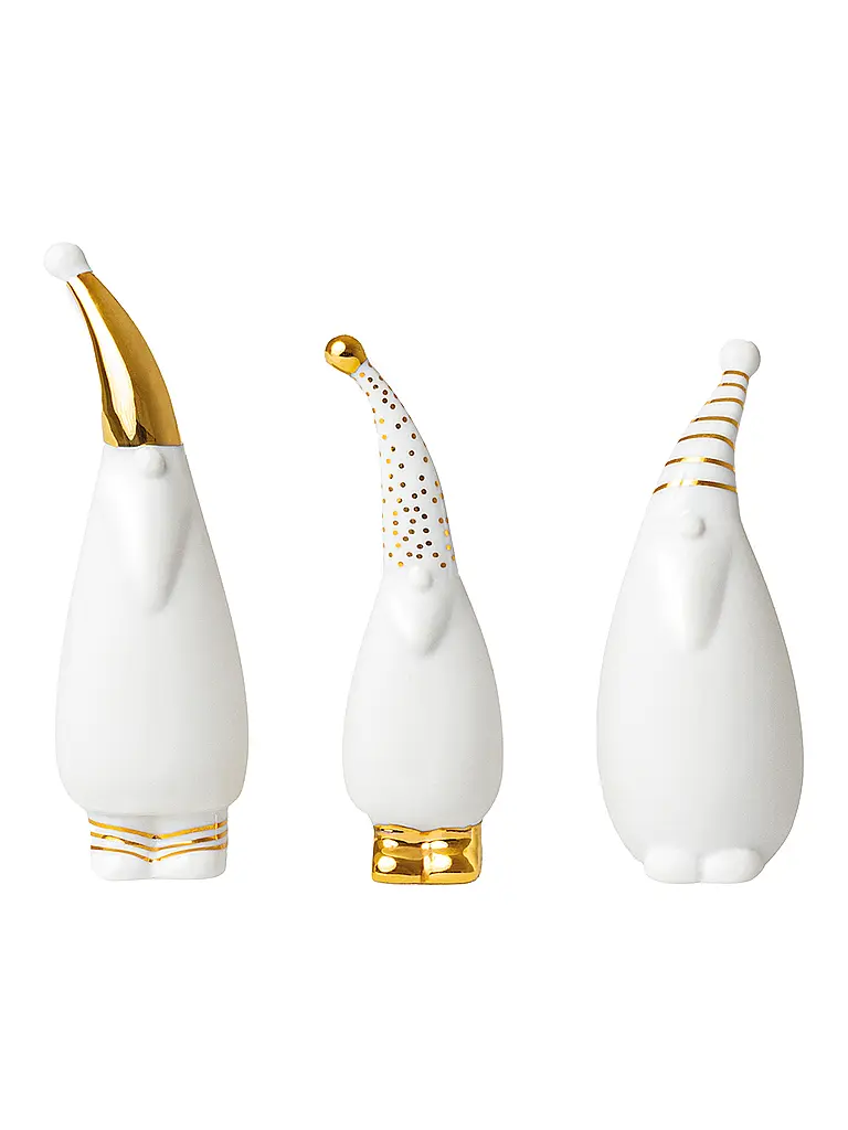 RAEDER | Set di 3 statuette di Babbo Natale bianche | Bianco