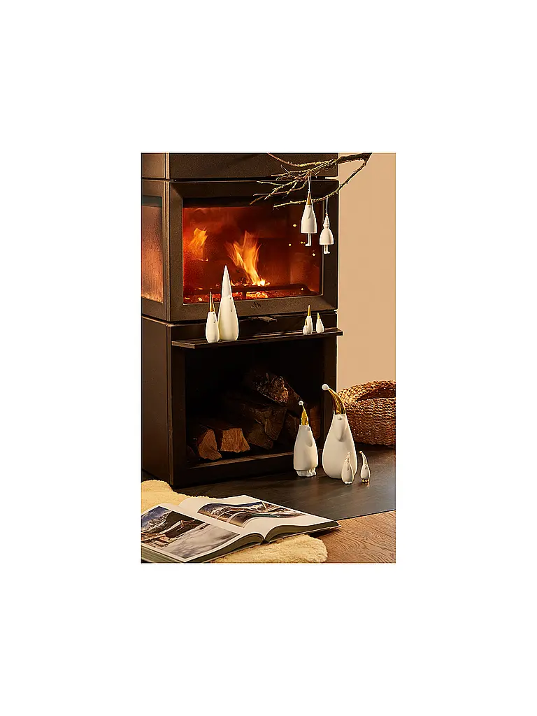 RAEDER | Set di 3 statuette di Babbo Natale bianche | Bianco