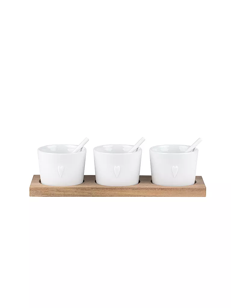 RAEDER | Set di ciotole 21,5x7x5 cm Triplice cuore | Bianco