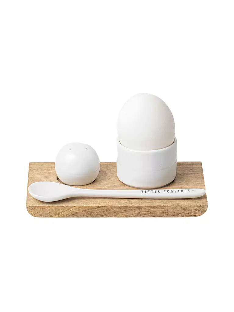 RAEDER | Set di portauova BETTER TOGETHER 14x8,3x4cm Bianco | Bianco