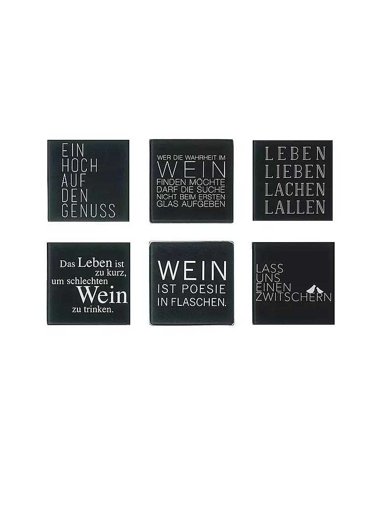 RAEDER | Sottobicchieri Set da 6 WEIN TESTO 10x10cm Nero | Nero