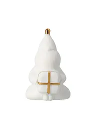 RAEDER | Statuetta natalizia in porcellana Babbo Natale che impacchetta regali | Bianco
