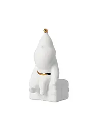 RAEDER | Statuetta natalizia in porcellana Babbo Natale che impacchetta regali | Bianco