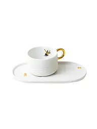 RAEDER | Tazza con piatto da portata Giorno di neve Slittino | Bianco