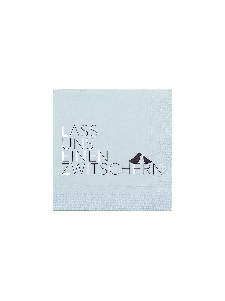 RAEDER | Tovaglioli da cocktail 25x25cm FACCIAMO UN Cinguettio Azzurro Chiaro | Blu chiaro