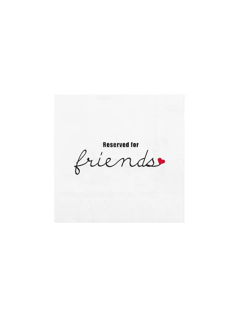 RAEDER | Tovaglioli da pranzo 33x33cm RESERVED FRIENDS | Bianco