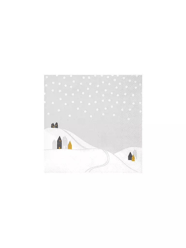 RAEDER | Tovaglioli natalizi 33x33cm PAESAGGIO INNEVATO | Grigio chiaro