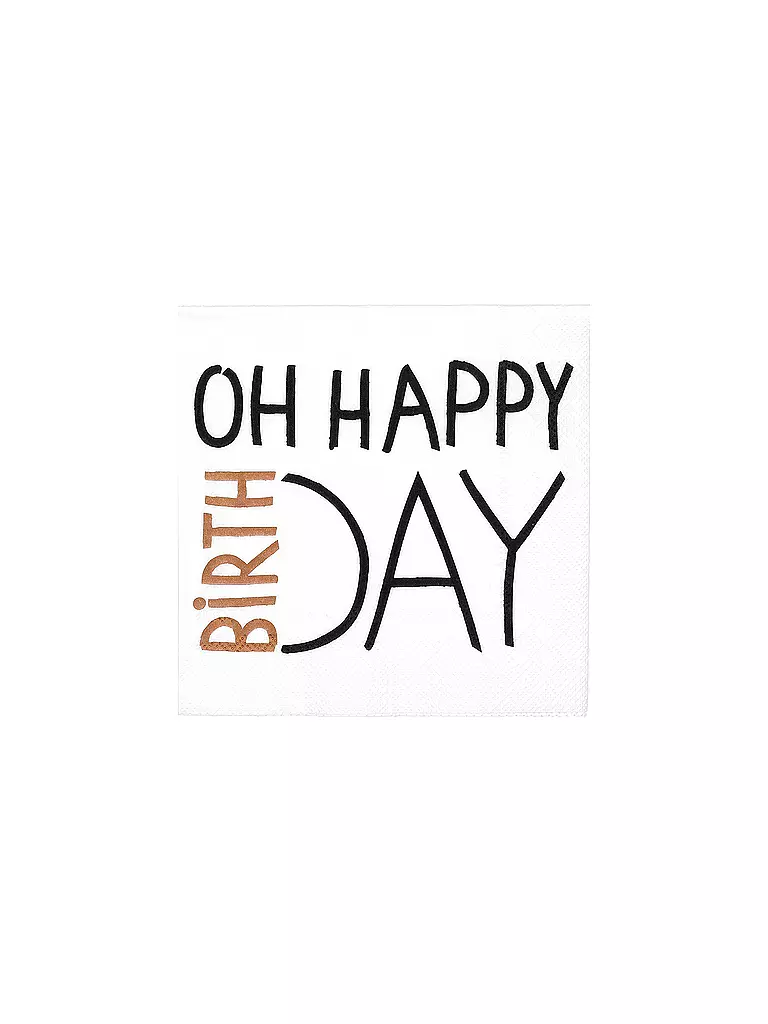 RAEDER | Tovaglioli per il pranzo 33x33 cm OH HAPPY BIRTHDAY | Bianco