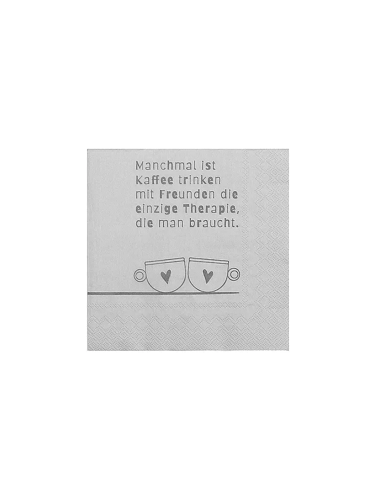 RAEDER | Tovaglioli per il pranzo 33x33cm A VOLTE BERE UN CAFFÈ... | Grigio chiaro