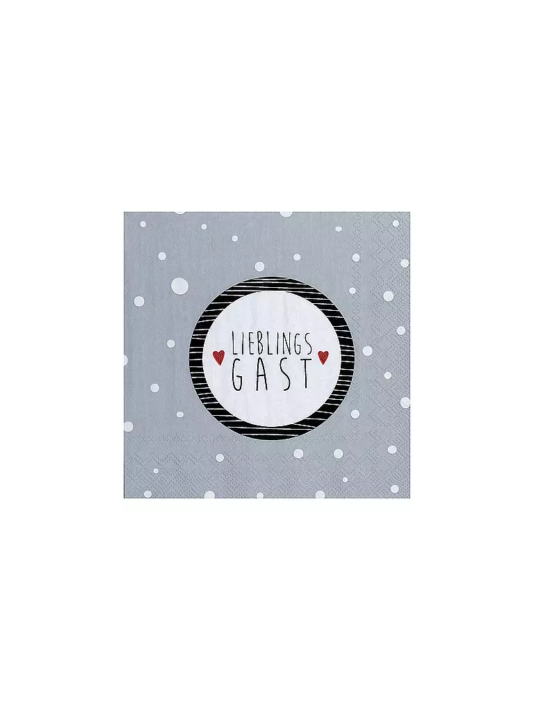 RAEDER | Tovaglioli per il pranzo 33x33cm OSPITE PREFERITO | Grigio