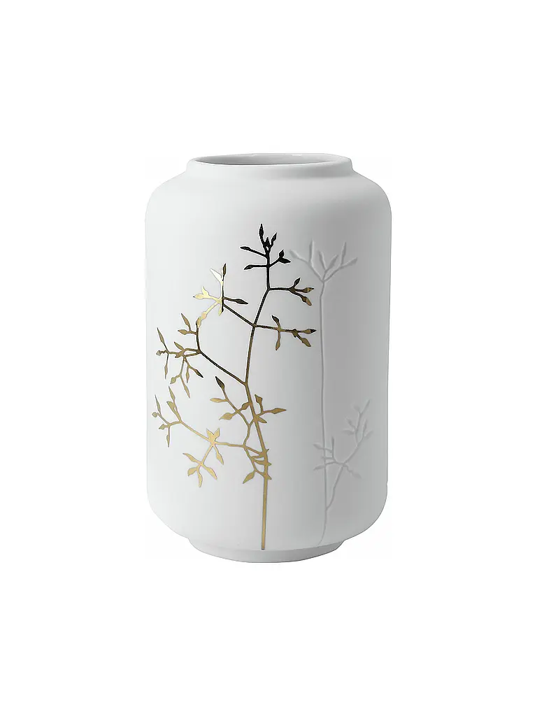 RAEDER | Vaso 10,4 cm Ramo dorato | Bianco